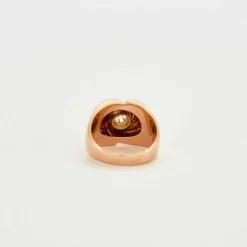 Bague vintage tourbillon diamants or rose