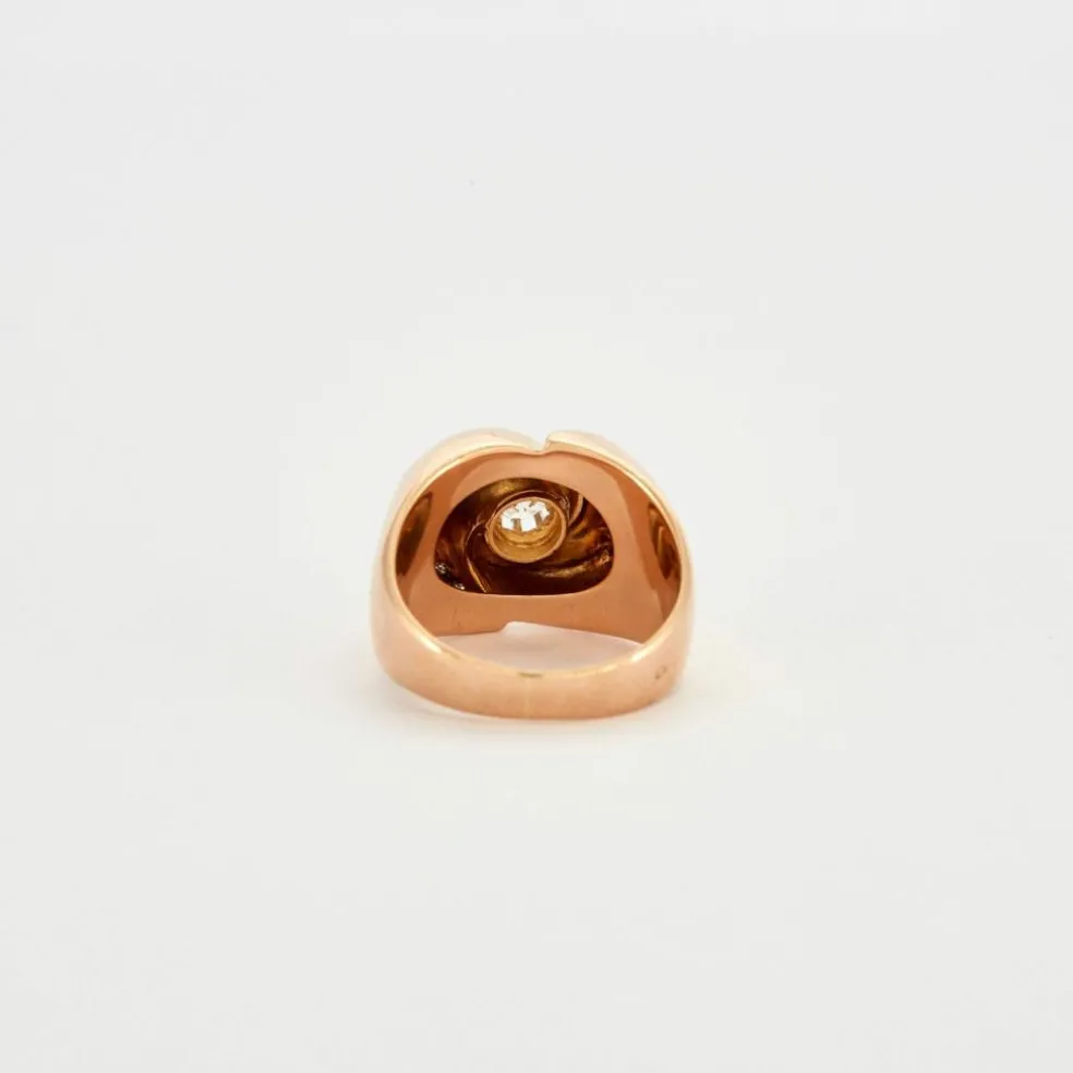 Bague vintage tourbillon diamants or rose