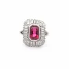Bague vintage tourmaline et diamants