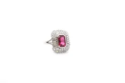 Bague vintage tourmaline et diamants