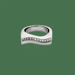 BAGUE WAVE OR ET DIAMANTS.