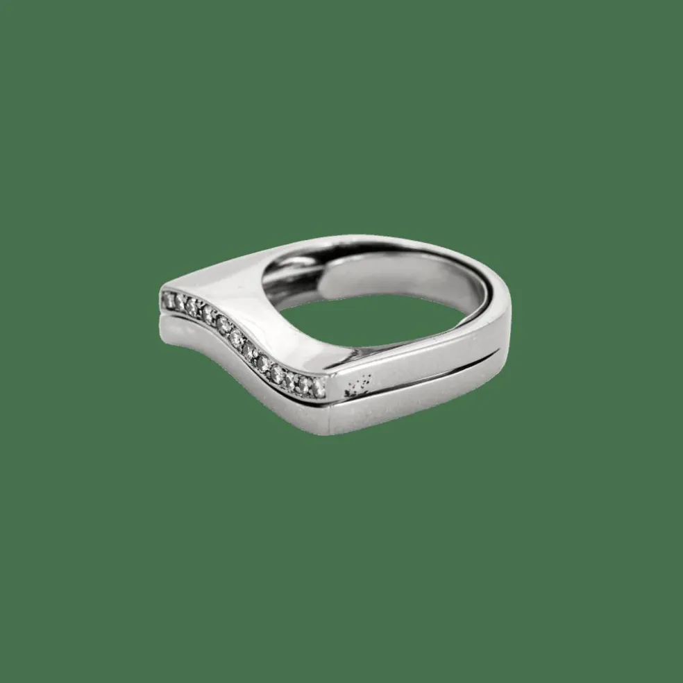BAGUE WAVE OR ET DIAMANTS.