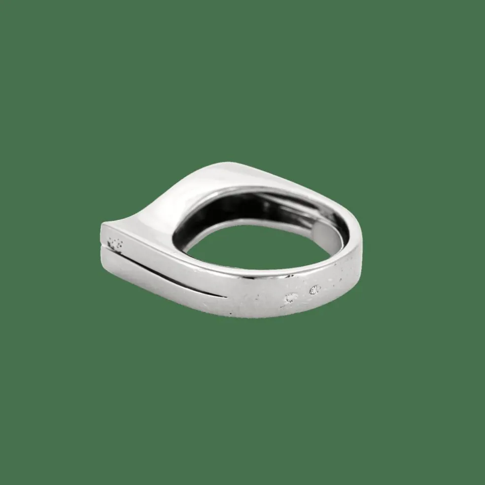 BAGUE WAVE OR ET DIAMANTS.