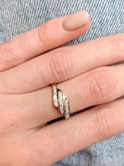 BAGUE "WAVE" OR JAUNE
