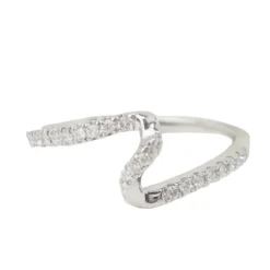 Bague Zig Zag or blanc diamants
