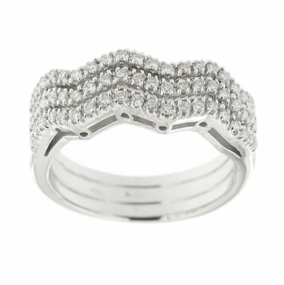 Bague zigzag Or blanc Diamants