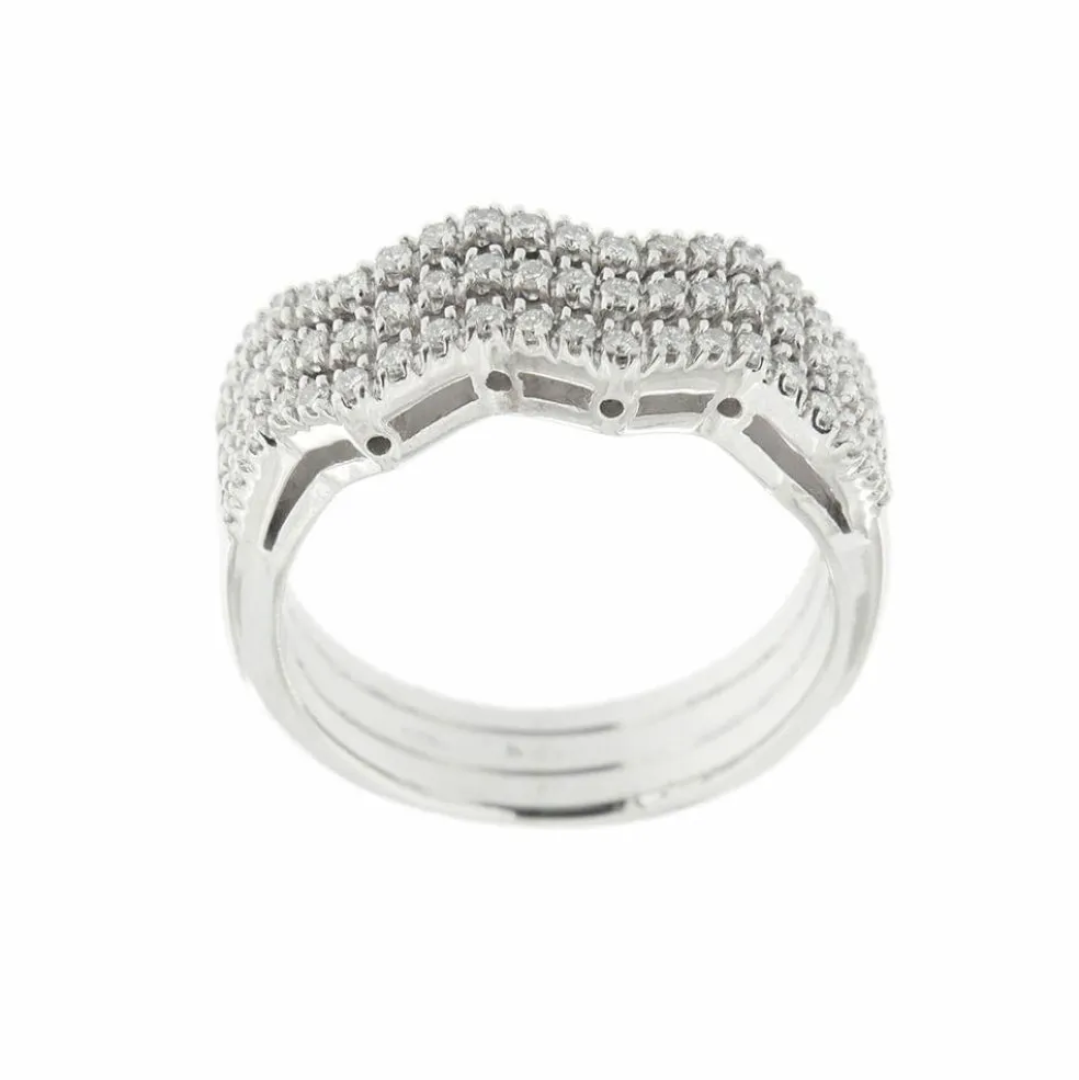 Bague zigzag Or blanc Diamants