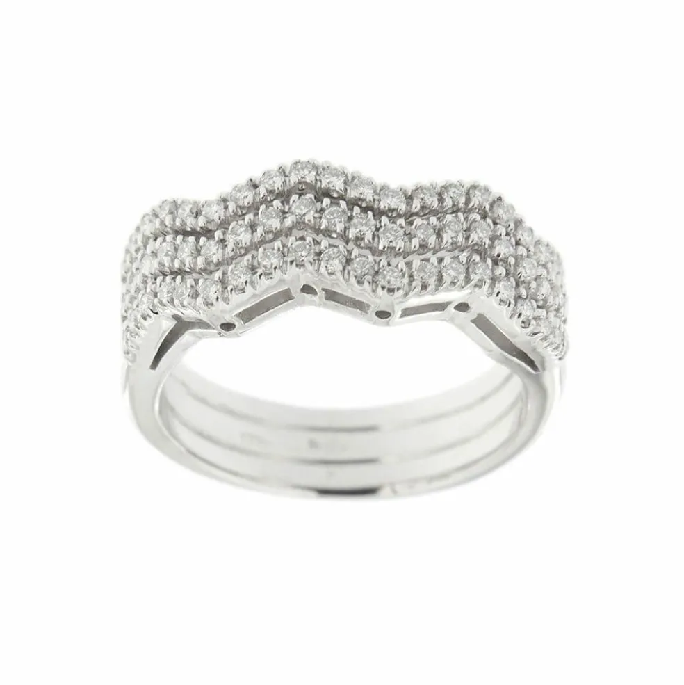 Bague zigzag Or blanc Diamants