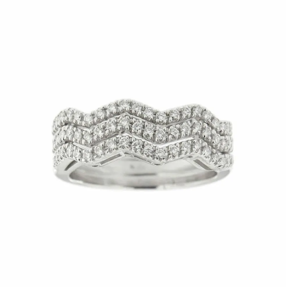 Bague zigzag Or blanc Diamants