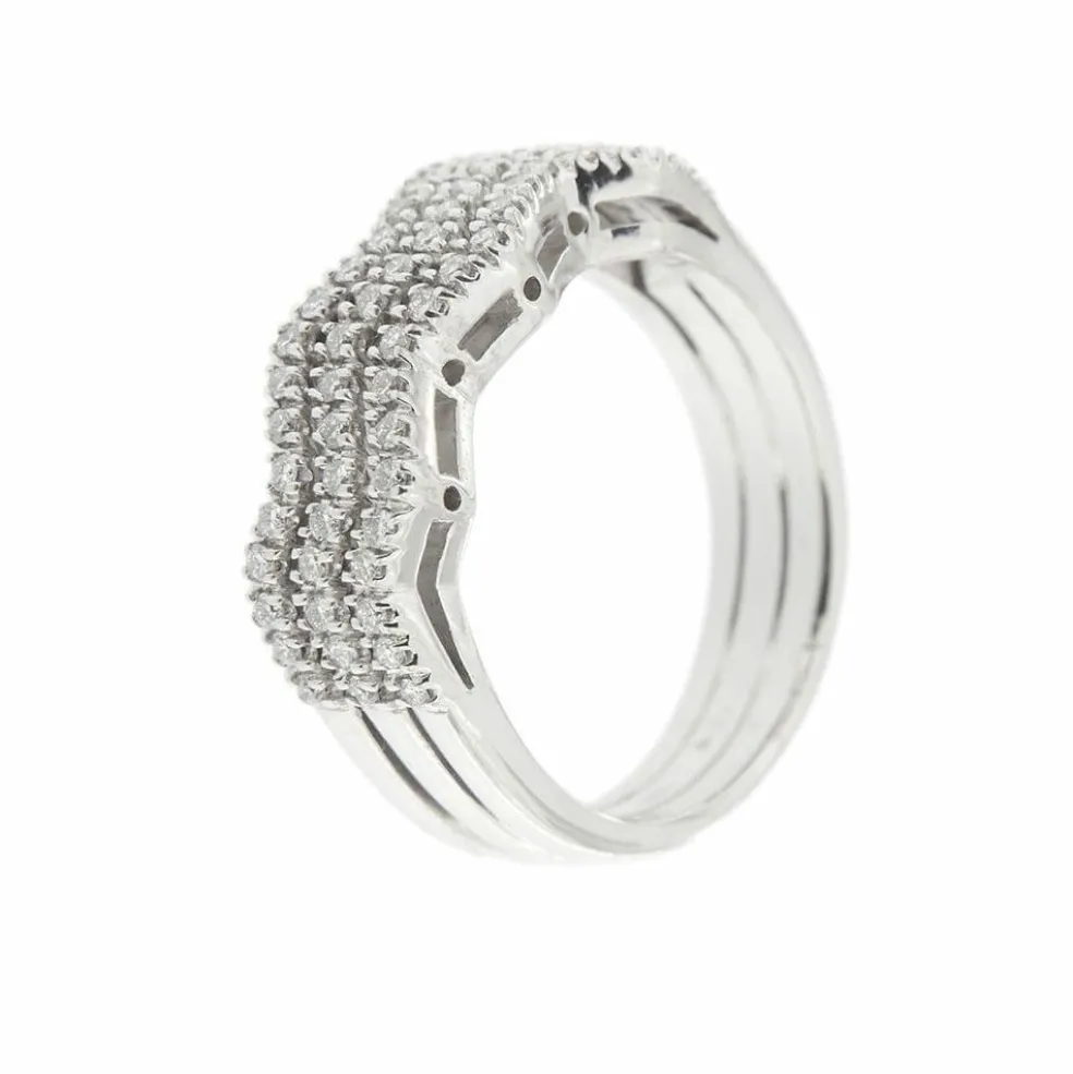 Bague zigzag Or blanc Diamants