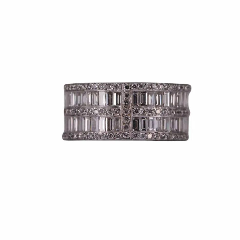 Bague Zigzag Or blanc et Diamants