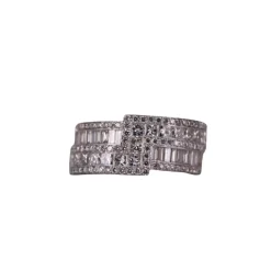 Bague Zigzag Or blanc et Diamants