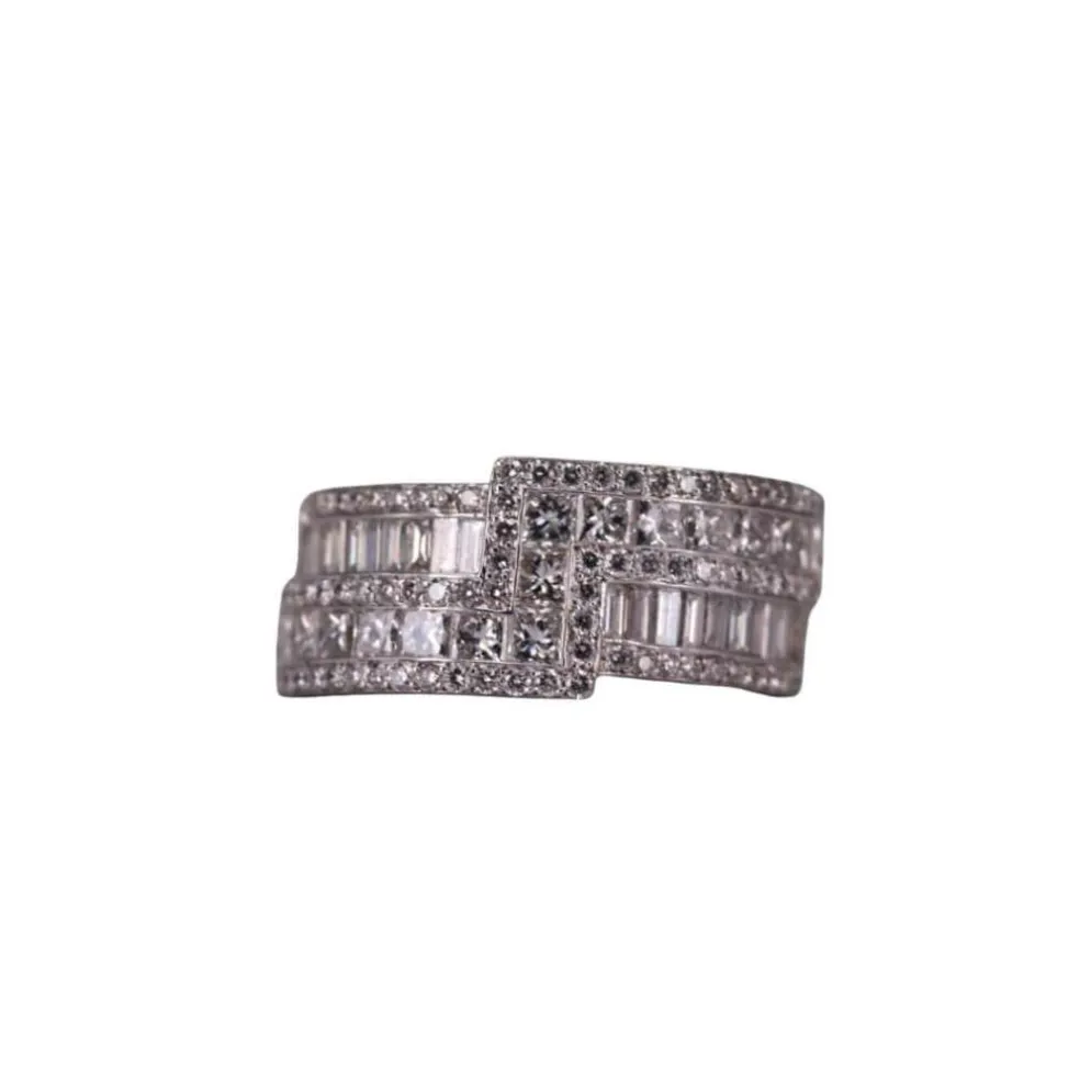 Bague Zigzag Or blanc et Diamants