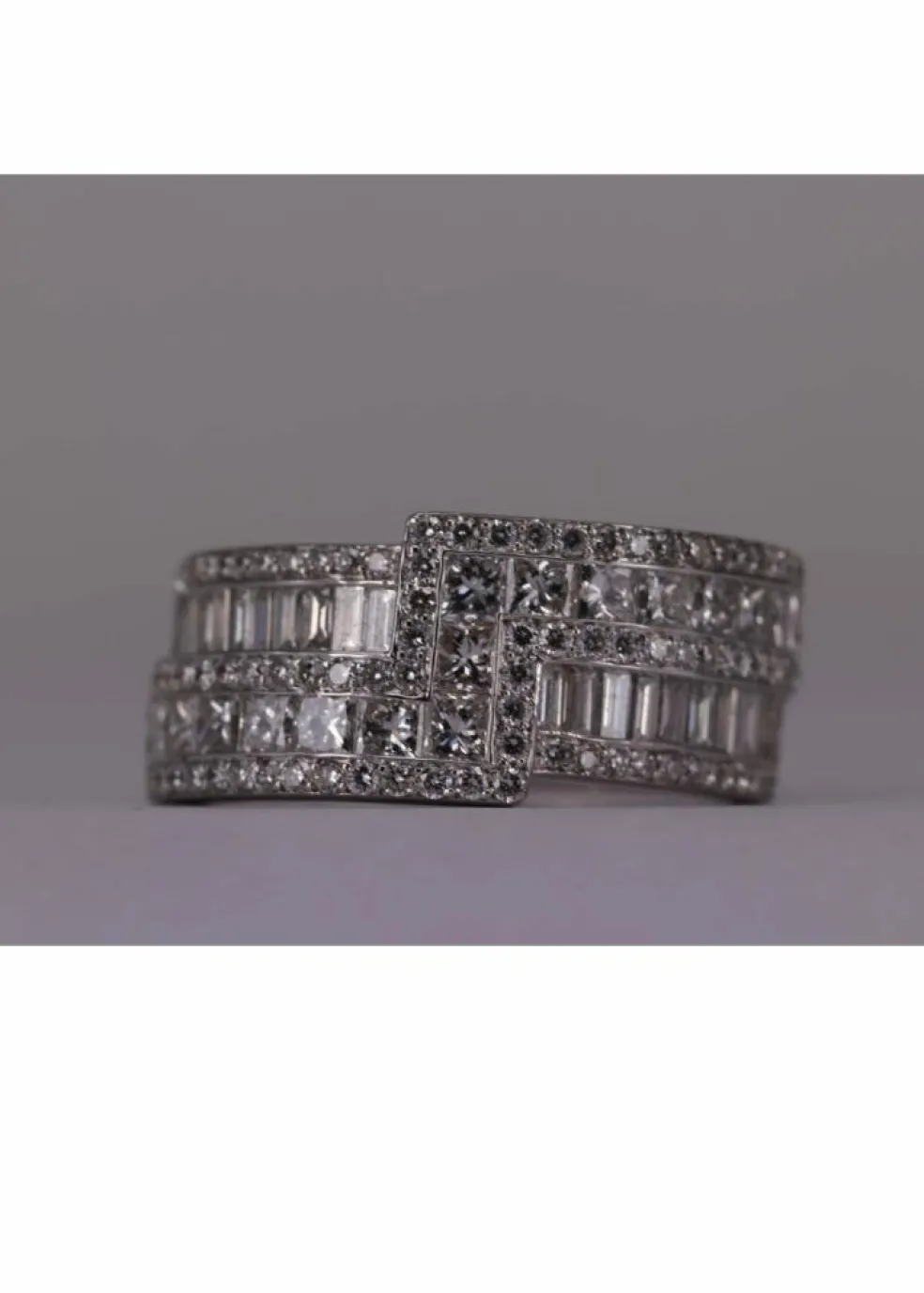 Bague Zigzag Or blanc et Diamants