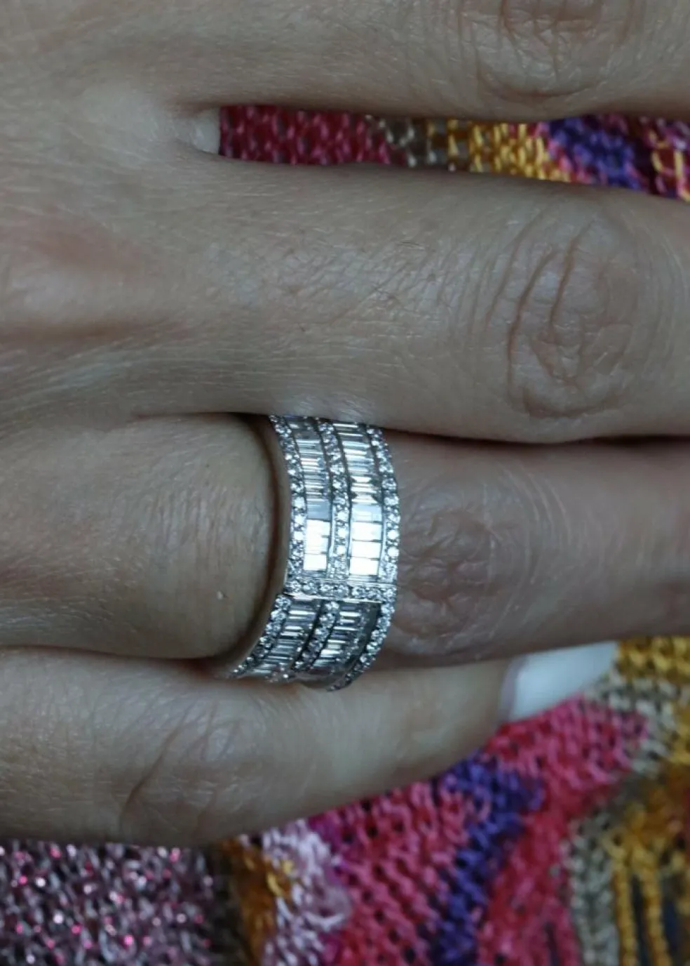 Bague Zigzag Or blanc et Diamants