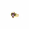 Bague lilas améthyste et péridots