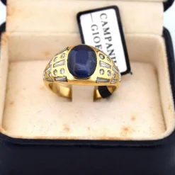 Bagues cabochon saphir