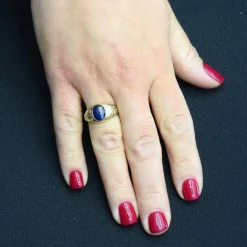 Bagues cabochon saphir