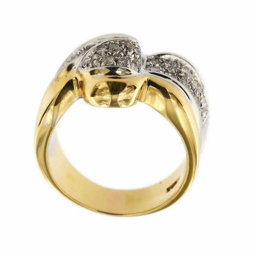 Bagues ruban 2 ors diamants