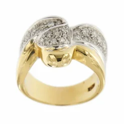 Bagues ruban 2 ors diamants