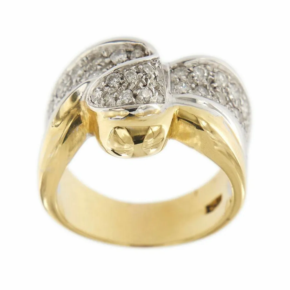 Bagues ruban 2 ors diamants