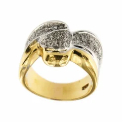 Bagues ruban 2 ors diamants
