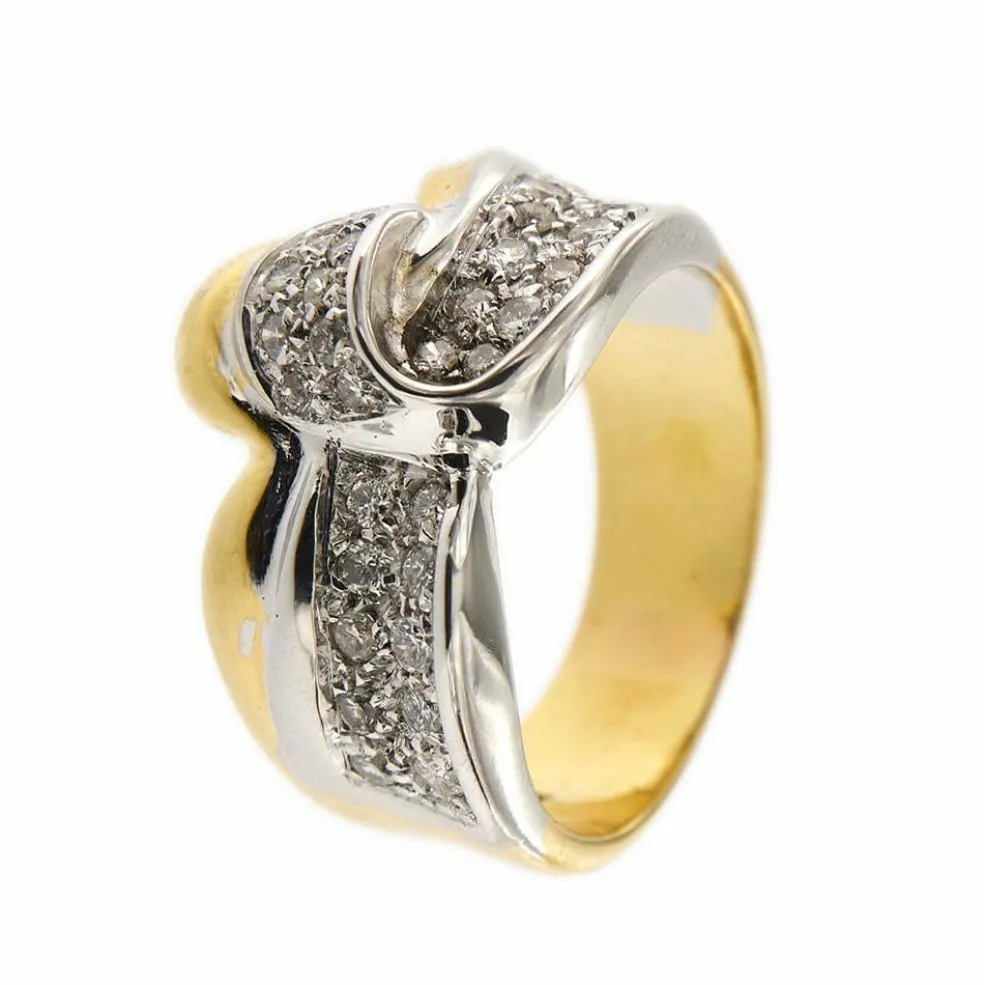 Bagues ruban 2 ors diamants