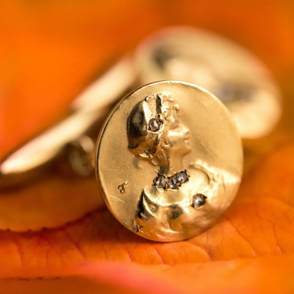 Becker - Boutons de manchettes anciens art nouveau or et diamants