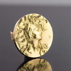 Becker - Broche art nouveau or et diamants taillés en rose