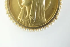 Becker - Médaille religieuse Maris Stella en or et perles fines