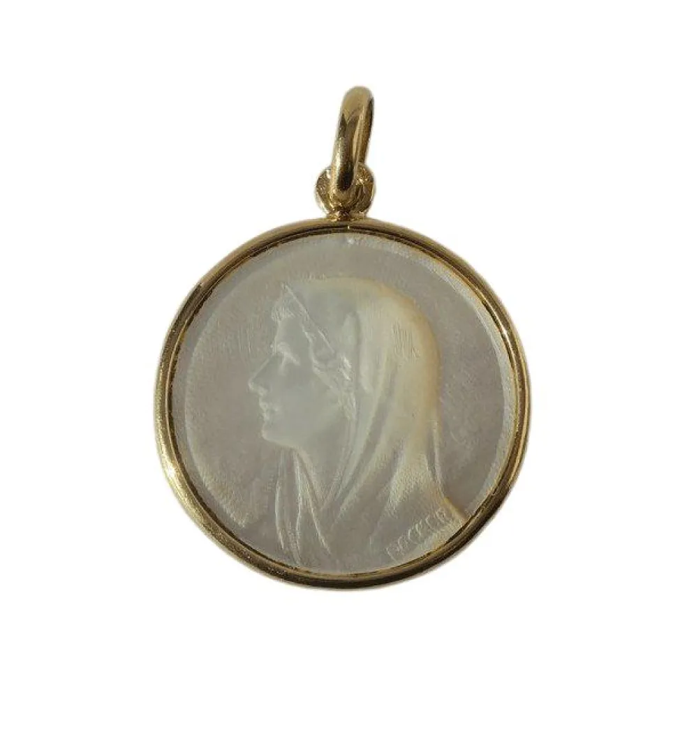 BECKER médaille vintage Vierge nacre or