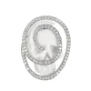 BERNARD DELETTREZ - Bague or blanc, diamants et jaspe blanc