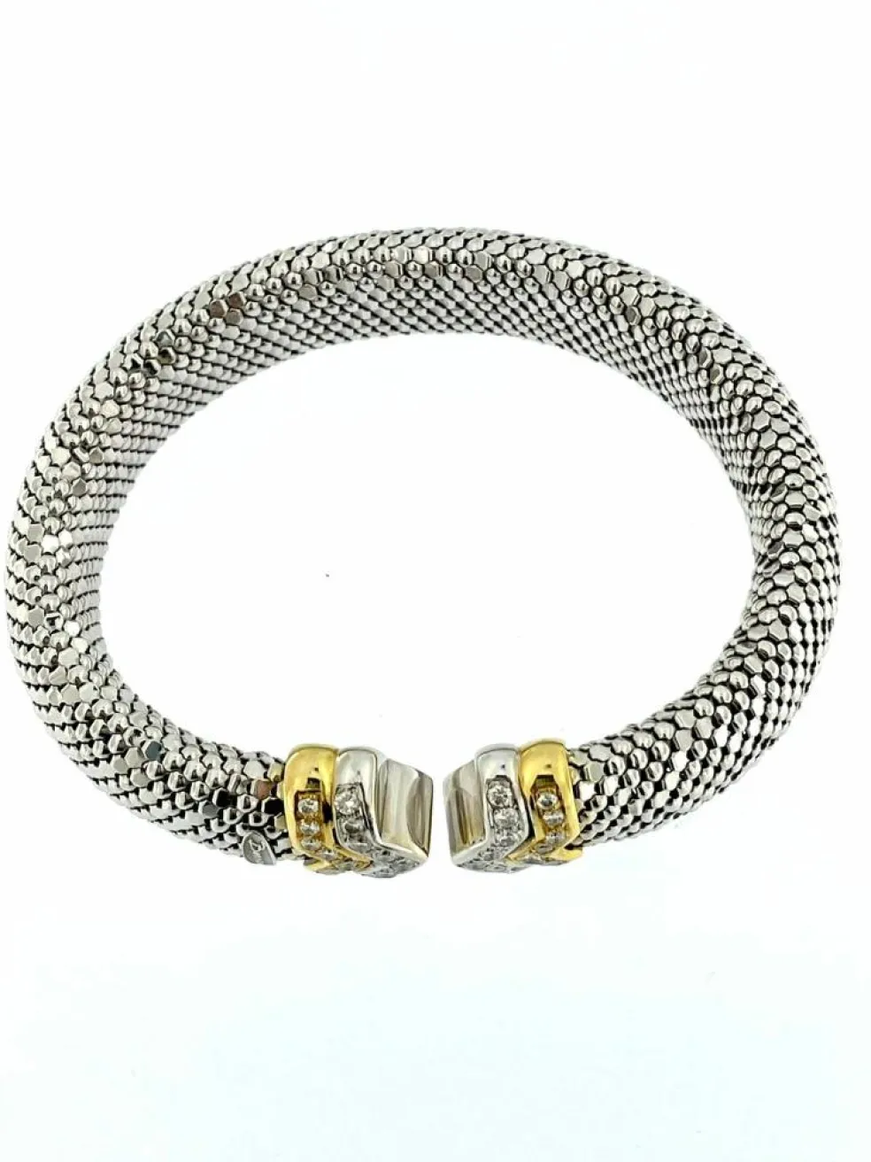 Bersani Bracelet modèle Cuff flexible en or avec diamants