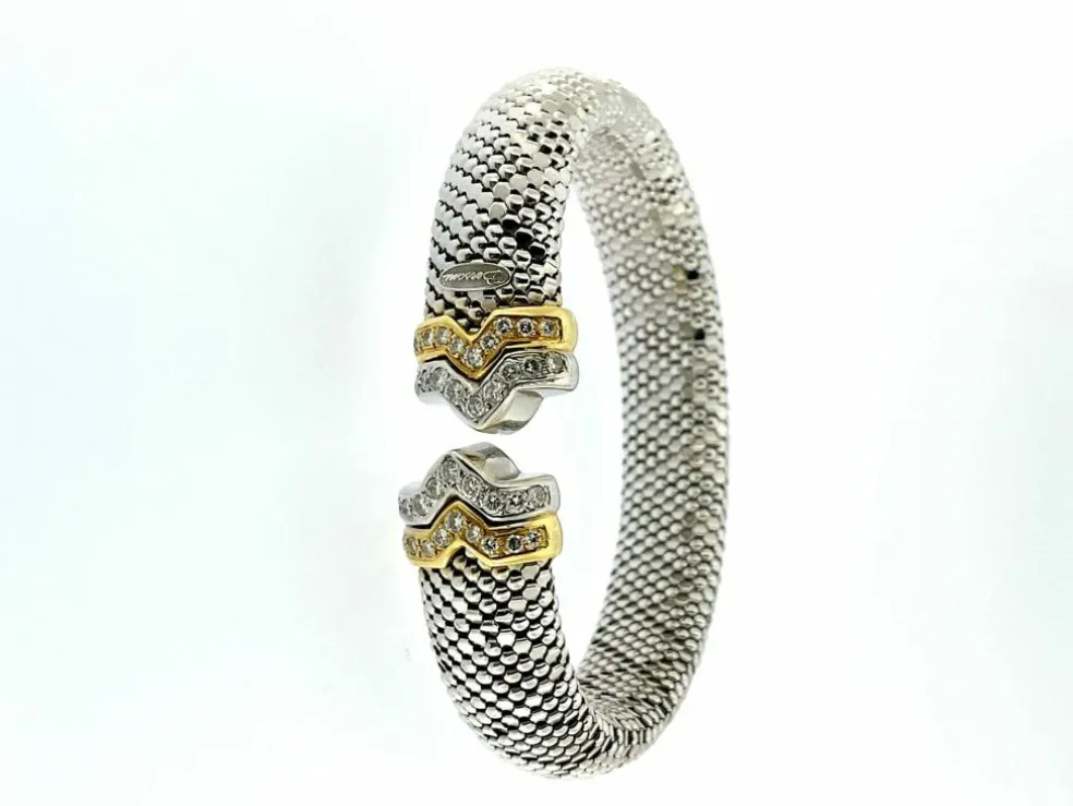Bersani Bracelet modèle Cuff flexible en or avec diamants
