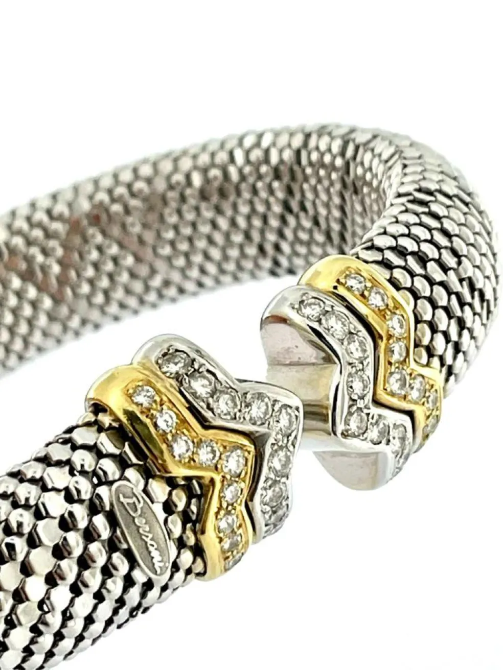 Bersani Bracelet modèle Cuff flexible en or avec diamants