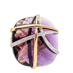 Bicolor ring Italian design. Brand new