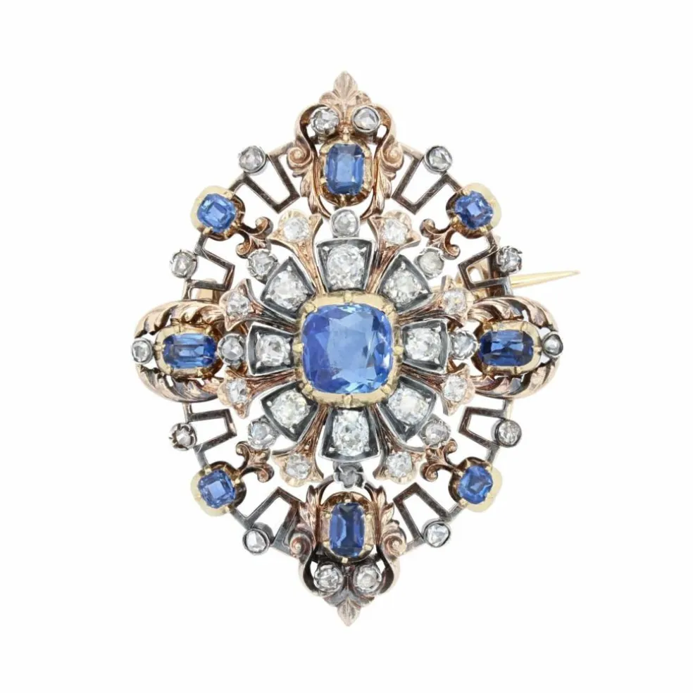 Bijou ancien saphir diamants à transformation