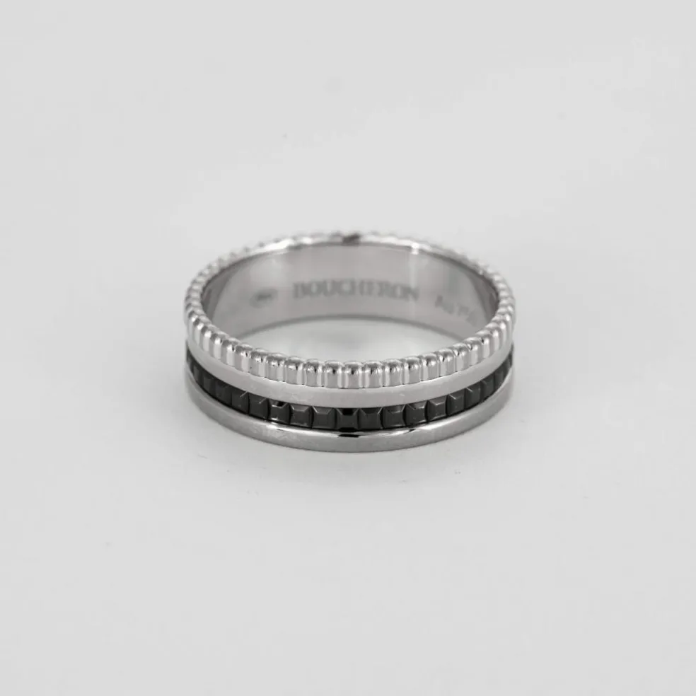 BOUCHERON - Quatre Black Edition Small - Bague en Or blanc et PVD