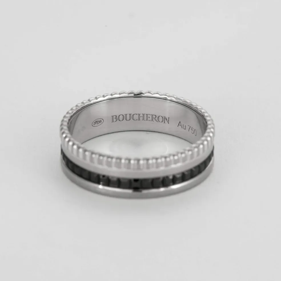 BOUCHERON - Quatre Black Edition Small - Bague en Or blanc et PVD
