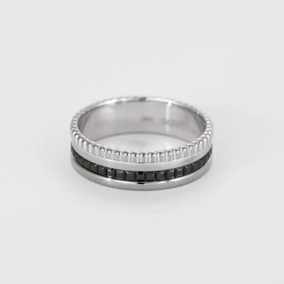 BOUCHERON - Quatre Black Edition Small - Bague en Or blanc et PVD