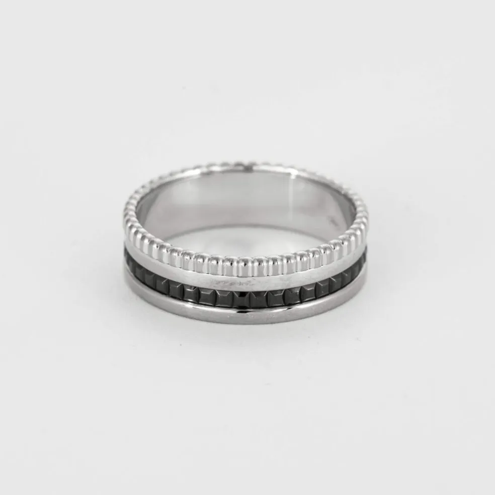BOUCHERON - Quatre Black Edition Small - Bague en Or blanc et PVD