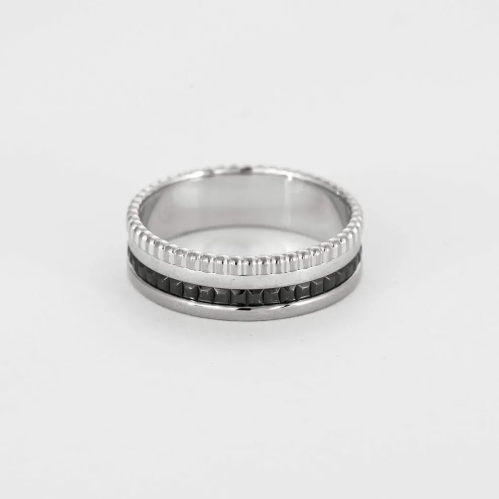 BOUCHERON - Quatre Black Edition Small - Bague en Or blanc et PVD