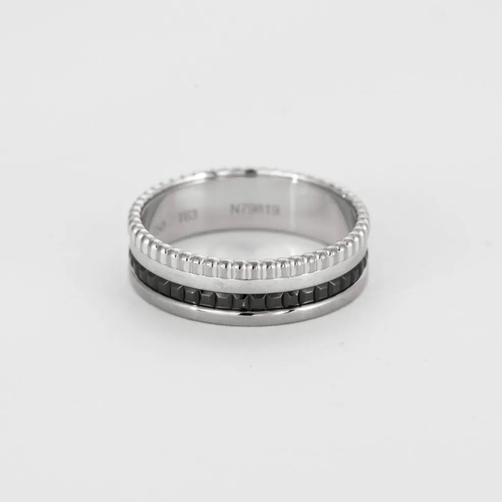 BOUCHERON - Quatre Black Edition Small - Bague en Or blanc et PVD