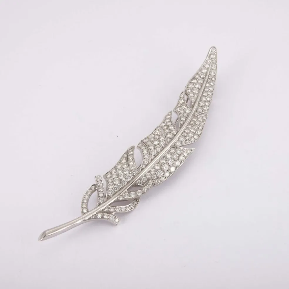 BOUCHERON- Broche Plume Diamants