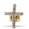 Boucle d'oreille croix diamants or jaune