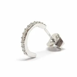 Boucle d'oreille créole diamants or blanc