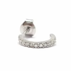 Boucle d'oreille créole diamants or blanc