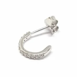 Boucle d'oreille créole diamants or blanc