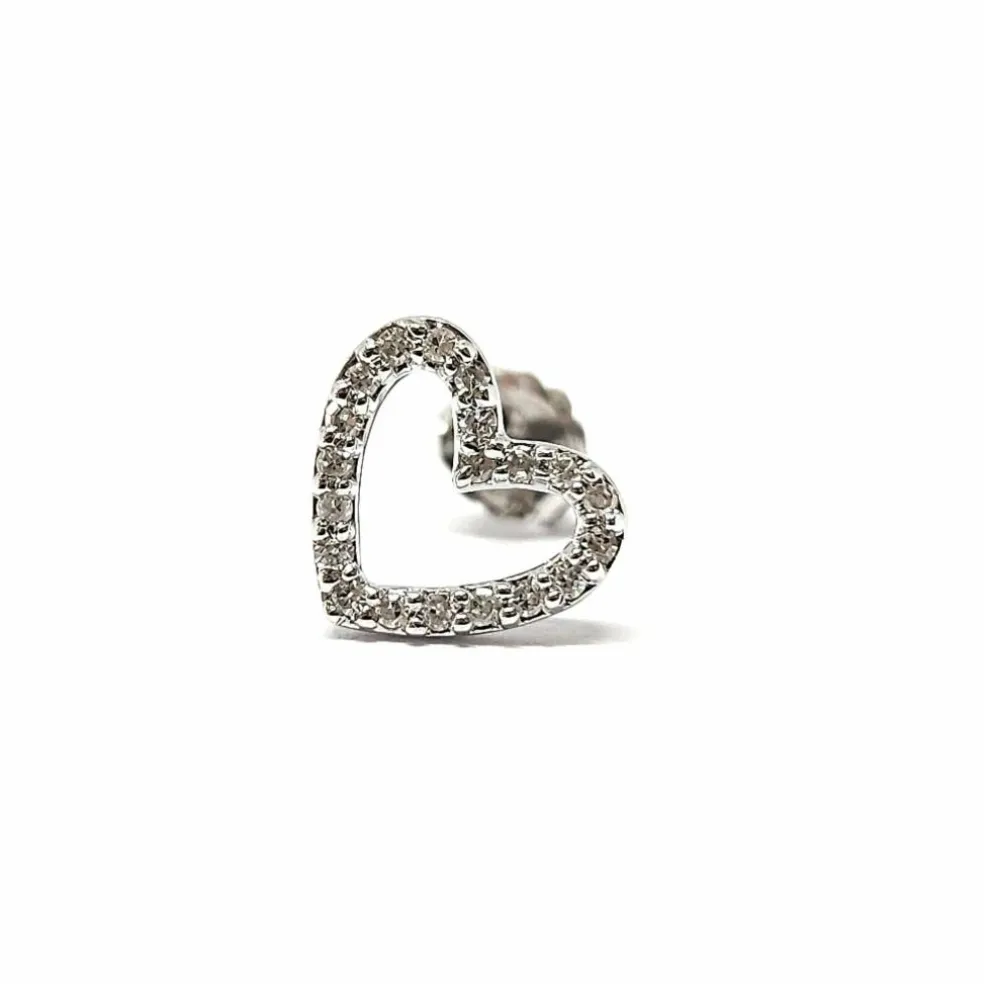 Boucle d'oreille cœur Diamants Or