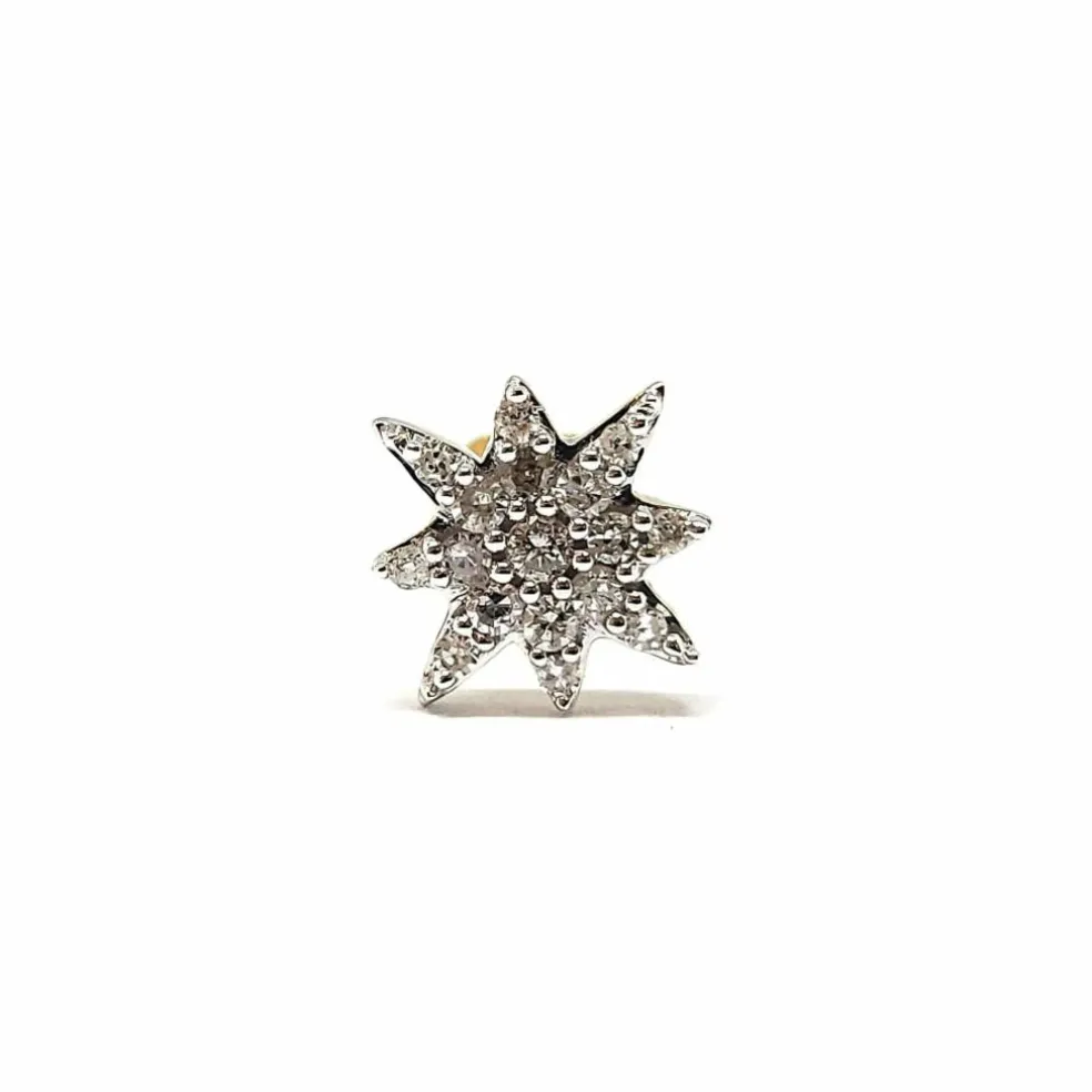 Boucle d'oreille flocon Diamants Or
